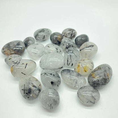 Black Tourmaline in Quartz Tumble