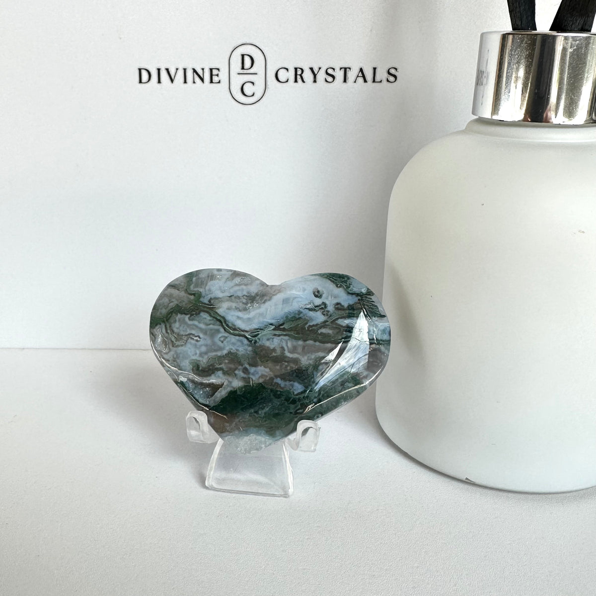 Moss Agate Heart – Growth & Grounding