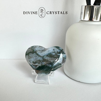 Moss Agate Heart – Growth & Grounding