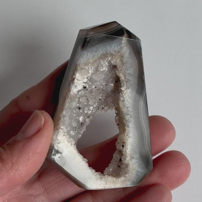 Black Druzy Agate Freeform – Grounding & Protection