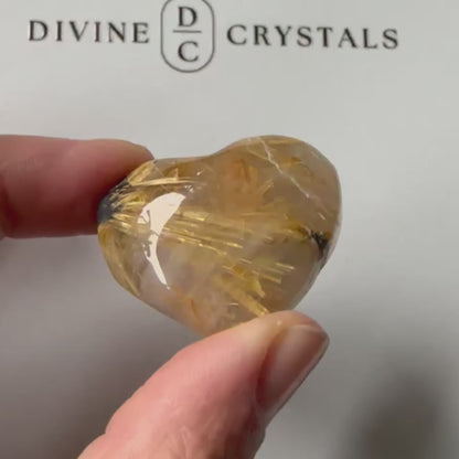 Golden Rutile Heart – Clarity & Abundance