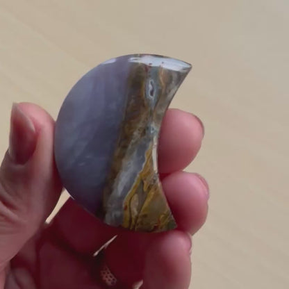 Chalcedony Moon Carving