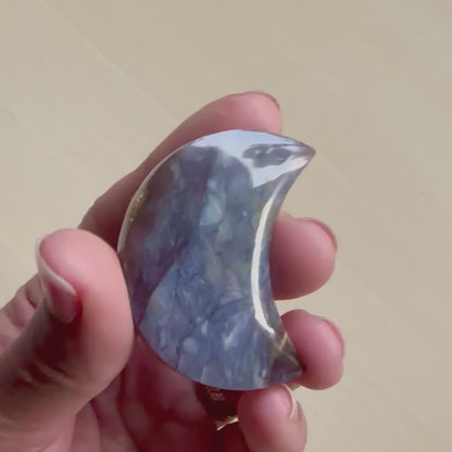 Chalcedony Moon Carving