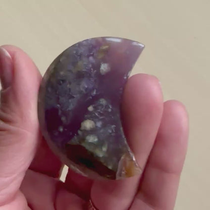 Chalcedony Moon Carving