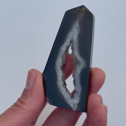 Black Druzy Agate Freeform – Grounding & Protection