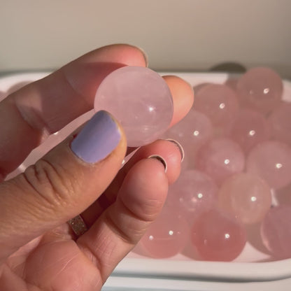 Six Star Line Rose Quartz Spheres – Love • Harmony • Heart Healing