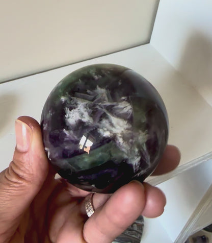 Snowflake Fluorite Sphere