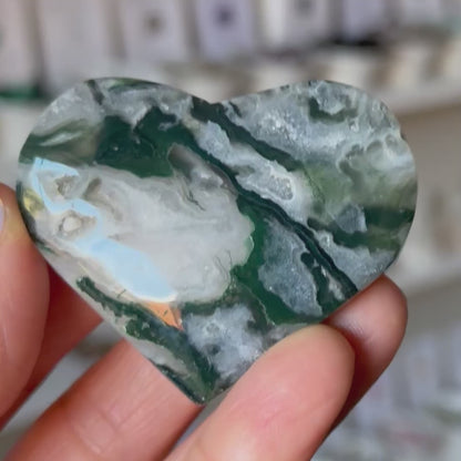 Moss Agate Heart – Growth & Grounding