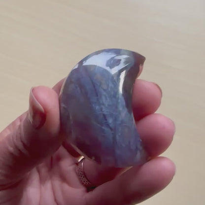 Chalcedony Moon Carving