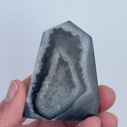 Black Druzy Agate Freeform – Grounding & Protection