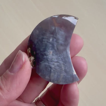 Chalcedony Moon Carving