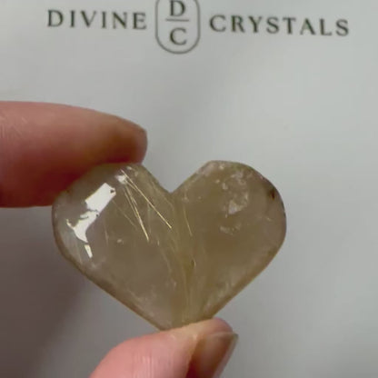 Golden Rutile Heart – Clarity & Abundance