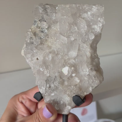 Clear Quartz Clusters on Stand