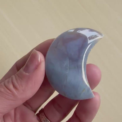 Chalcedony Moon Carving