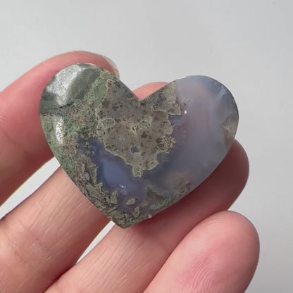 Scenic Moss Agate Heart