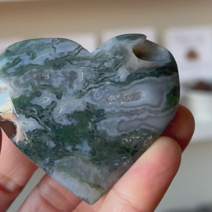 Moss Agate Heart – Growth & Grounding