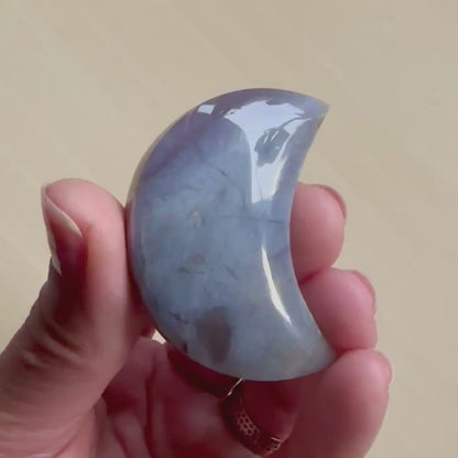 Chalcedony Moon Carving