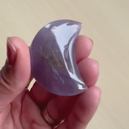 Chalcedony Moon Carving