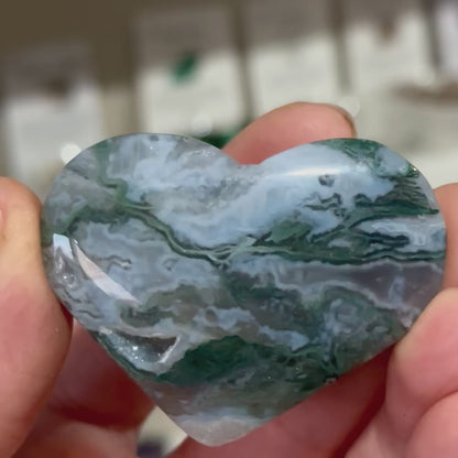 Moss Agate Heart – Growth & Grounding