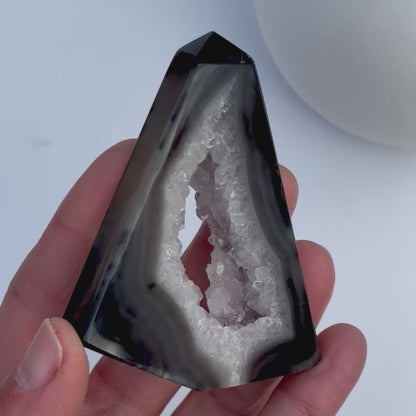 Black Druzy Agate Freeform – Grounding & Protection