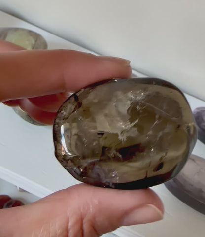 Smoky Citrine Palm Stones