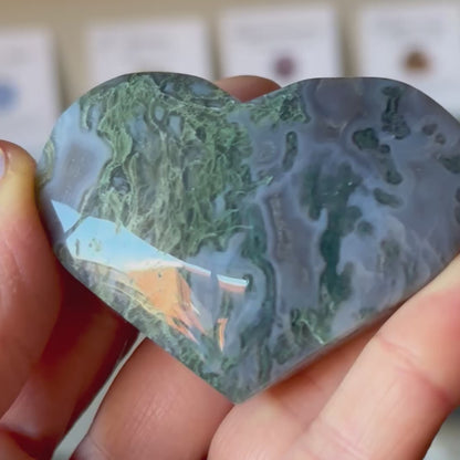 Moss Agate Heart – Growth & Grounding